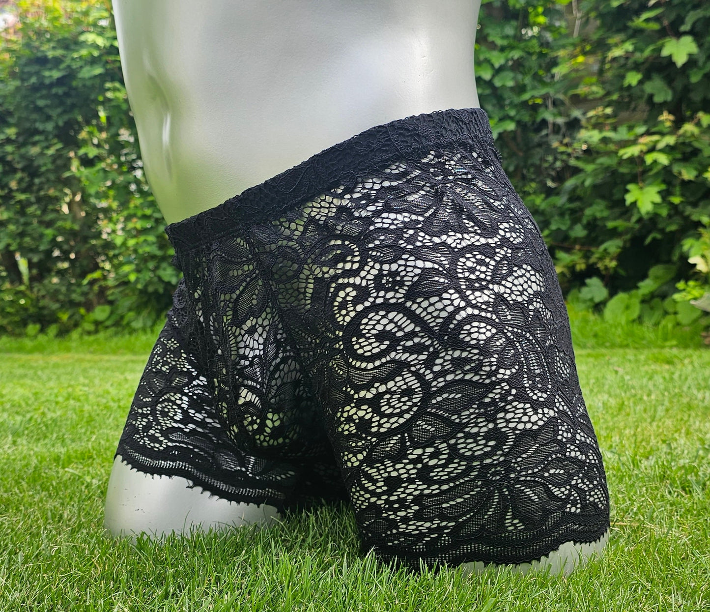 Boxershorts Spitze schwarz elastisch transparent enganliegend sexy - SEXSENSE