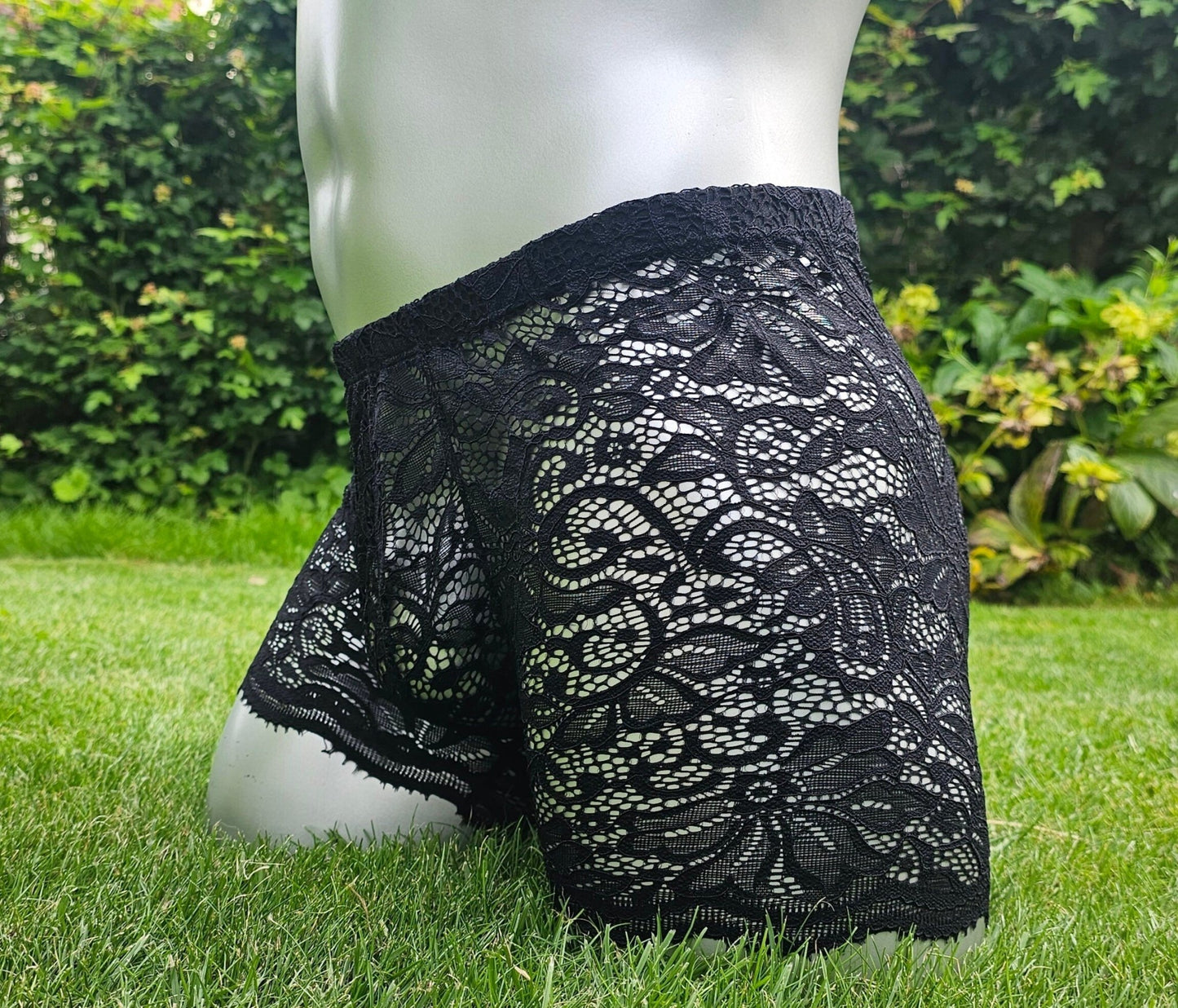 Boxershorts Spitze schwarz elastisch transparent enganliegend sexy - SEXSENSE