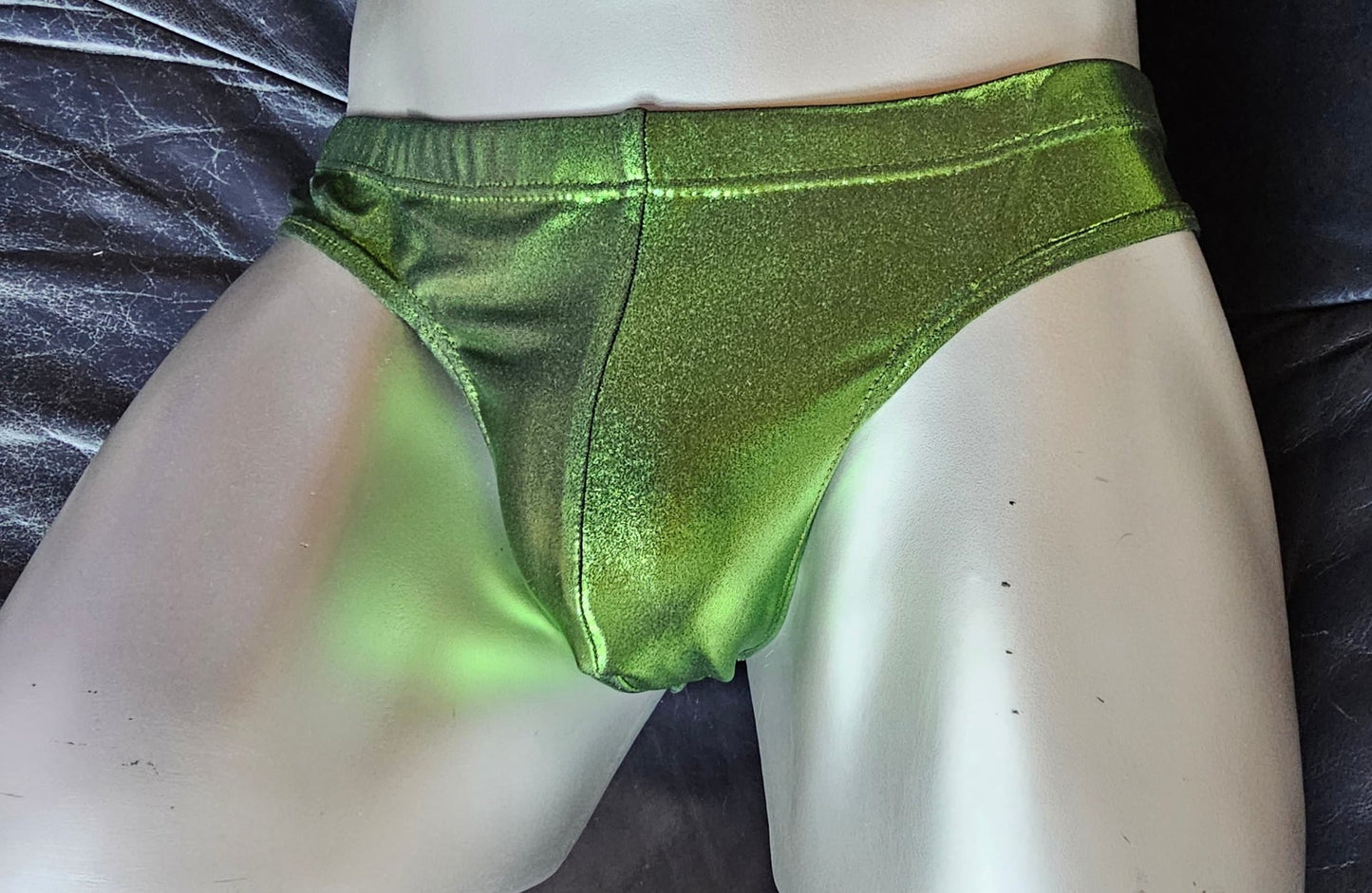 Badehose Viper Grün Metallic Lycra Jersey sexy Herren Dessous - SEXSENSE