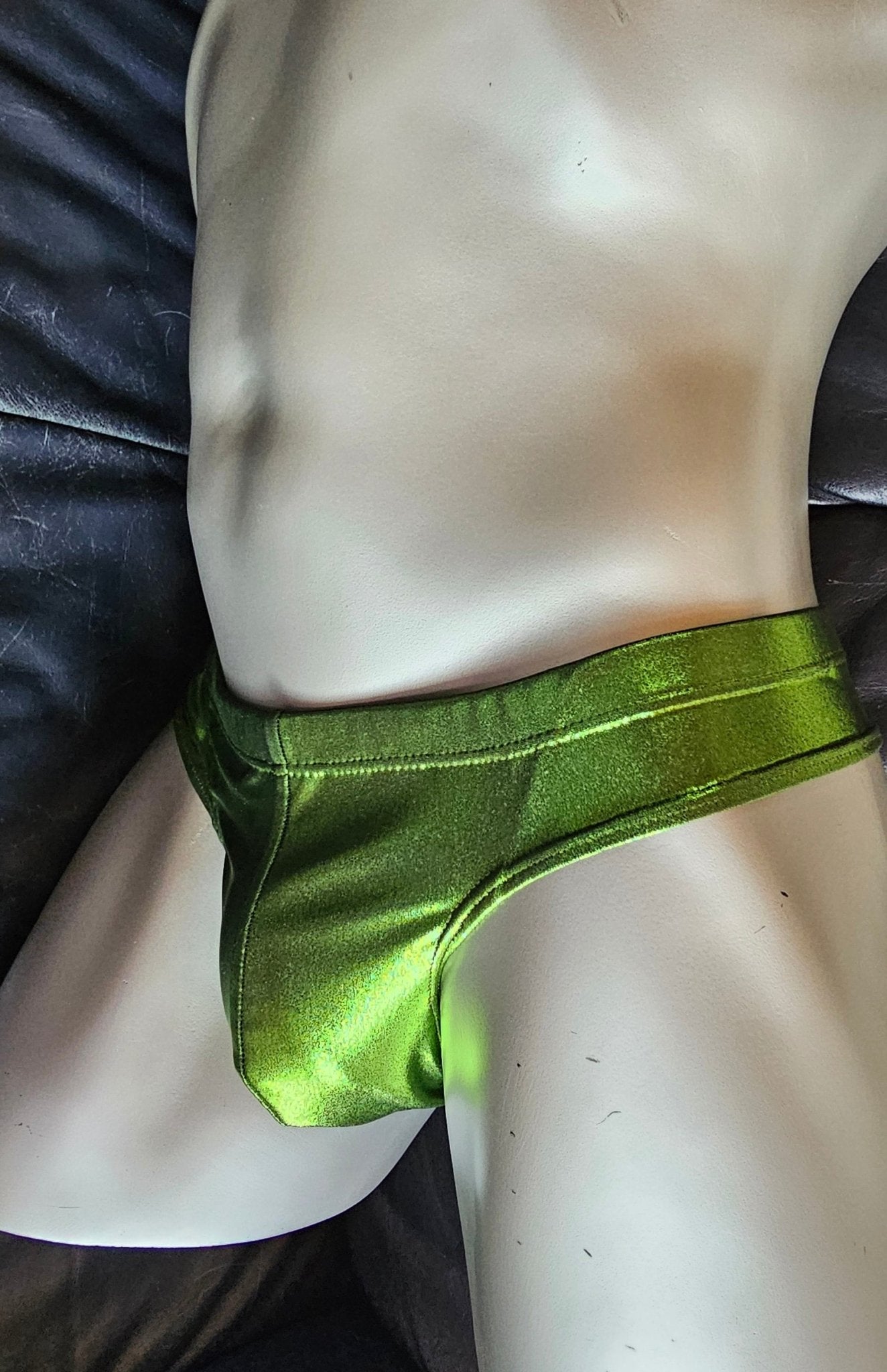 Badehose Viper Grün Metallic Lycra Jersey sexy Herren Dessous - SEXSENSE