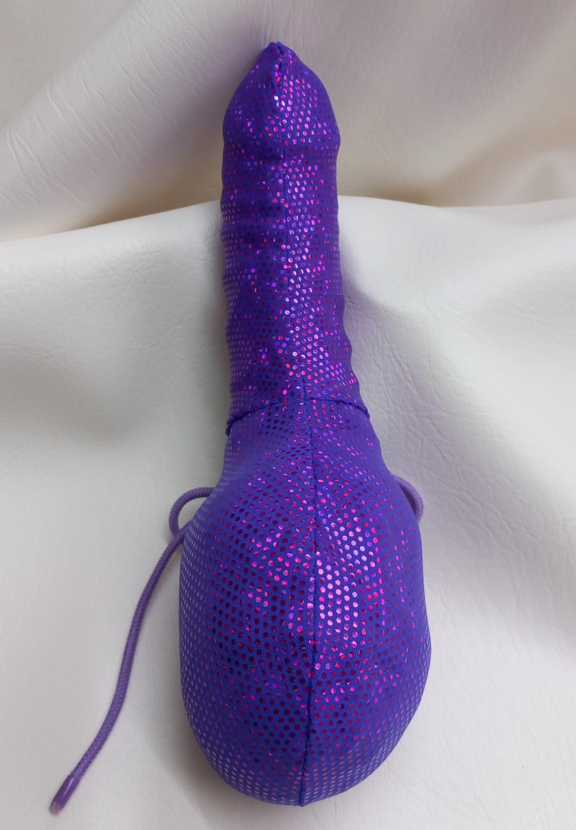 Penissocke, Lümmeltüte, Juwelensäckchen, lila - irisierend Hochglanz Lack Nusstüte Lolly - Bag - SEXSENSE