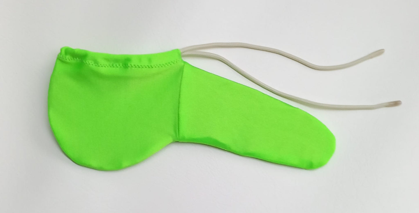 Penissocke Lümmeltüte Juwelensäckchen neongrün Hodensack Onesleeve elastische Lycra - SEXSENSE
