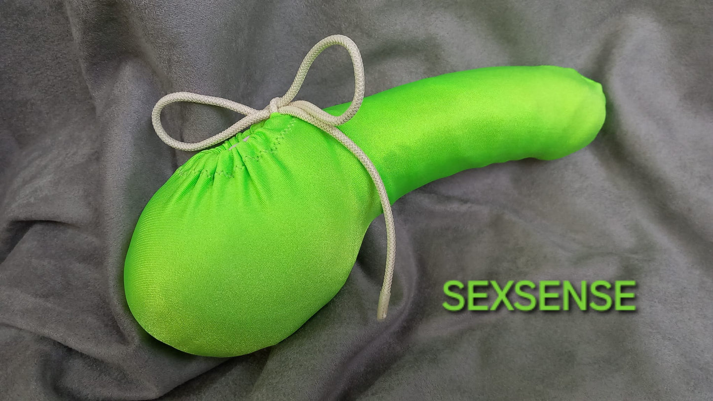 Penissocke Lümmeltüte Juwelensäckchen neongrün Hodensack Onesleeve elastische Lycra - SEXSENSE