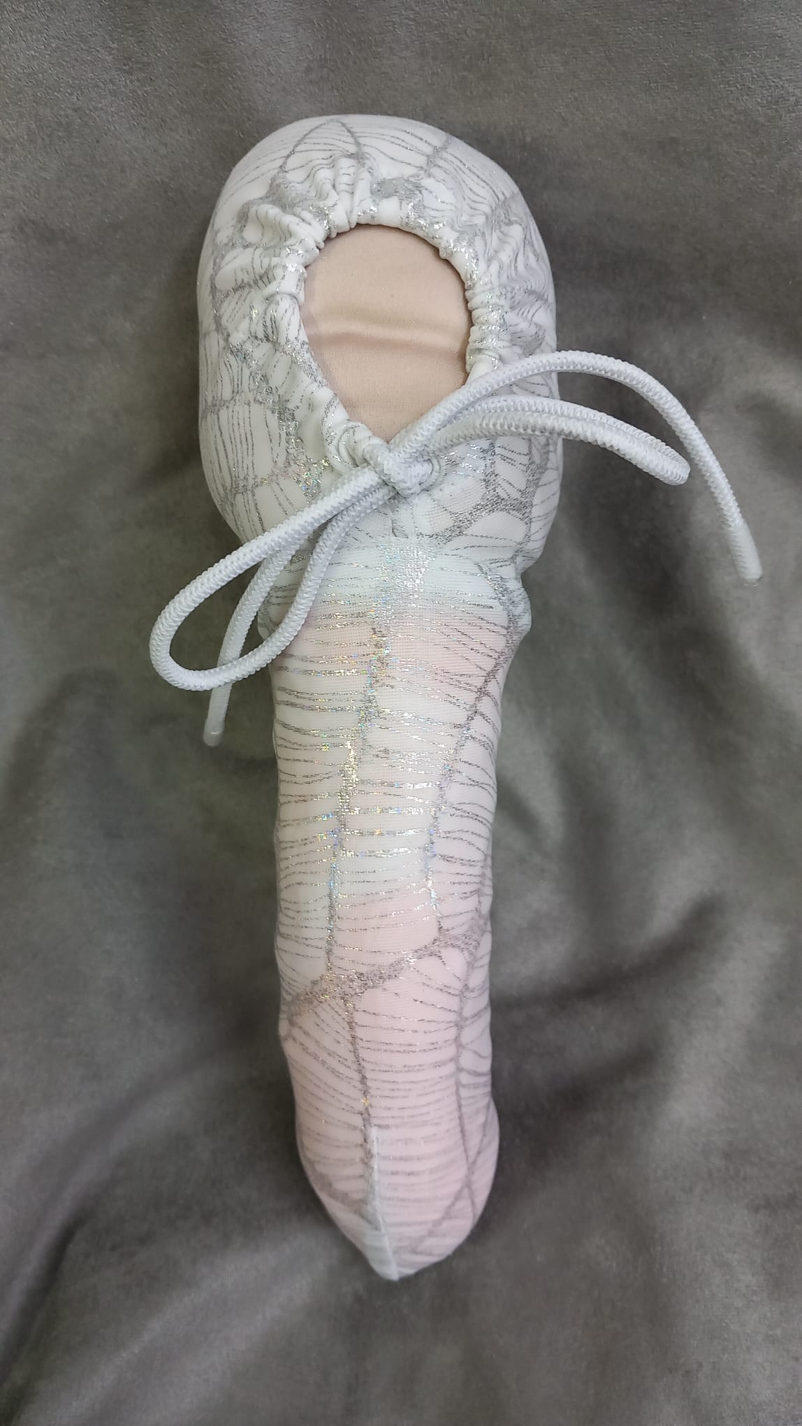 Penissocke Lümmeltüte Juwelensäckchen weiß mit Silber Hologramm Sackhalter Willy - Pyjama - SEXSENSE