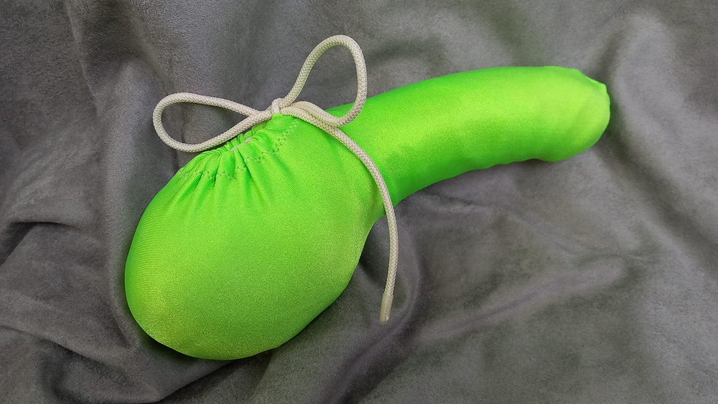 Penissocke Lümmeltüte Juwelensäckchen neongrün Hodensack Onesleeve elastische Lycra - SEXSENSE