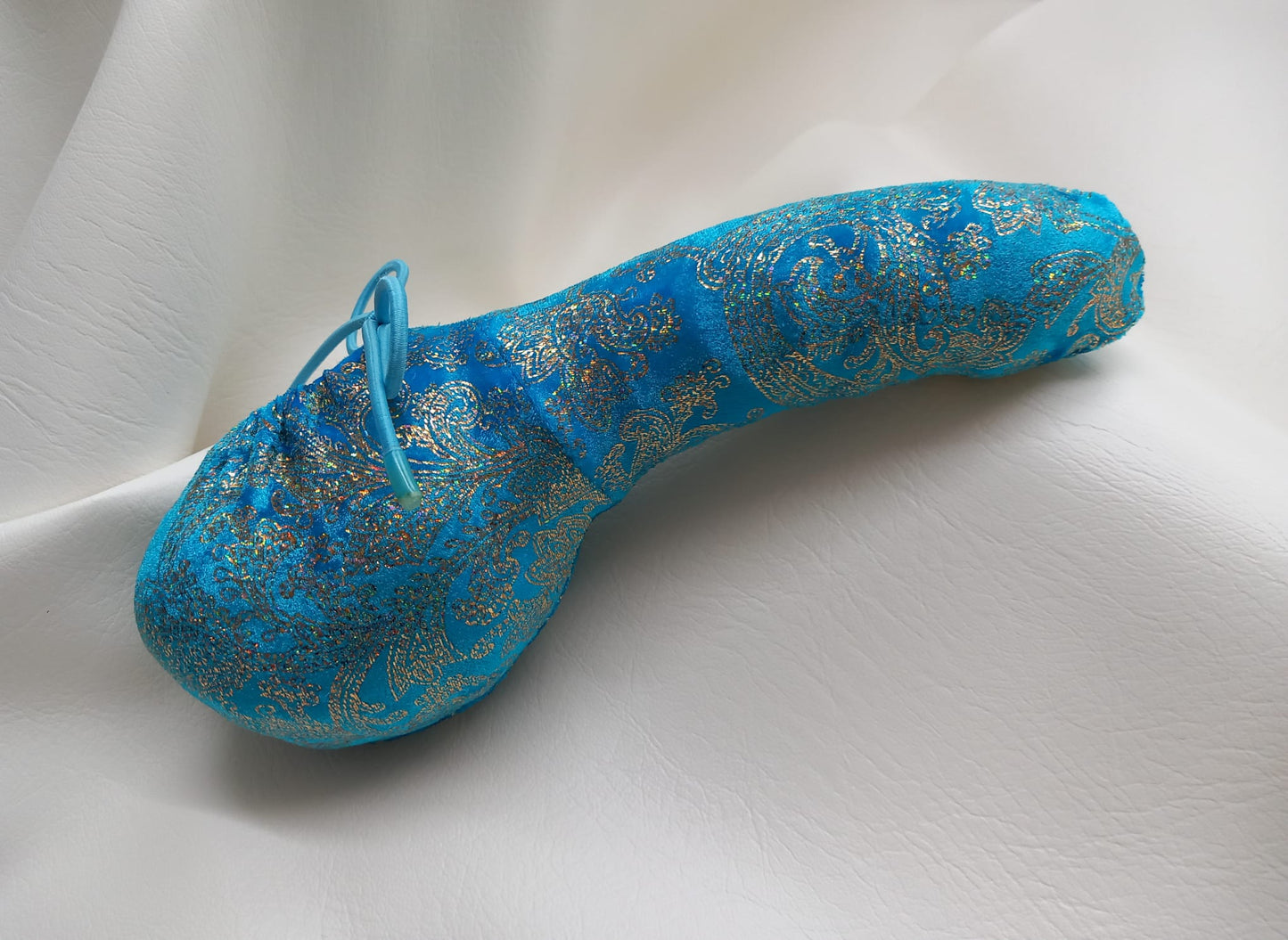 Penissocke Juwelensäckchen blauer Samt mit Gold Hodensack Eierwärmer Willy Pyjama - SEXSENSE