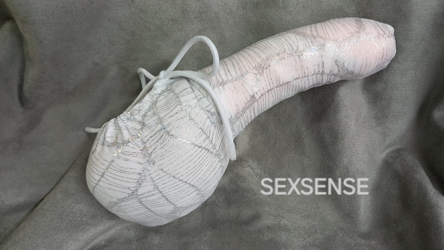 Penissocke Lümmeltüte Juwelensäckchen weiß mit Silber Hologramm Sackhalter Willy - Pyjama - SEXSENSE