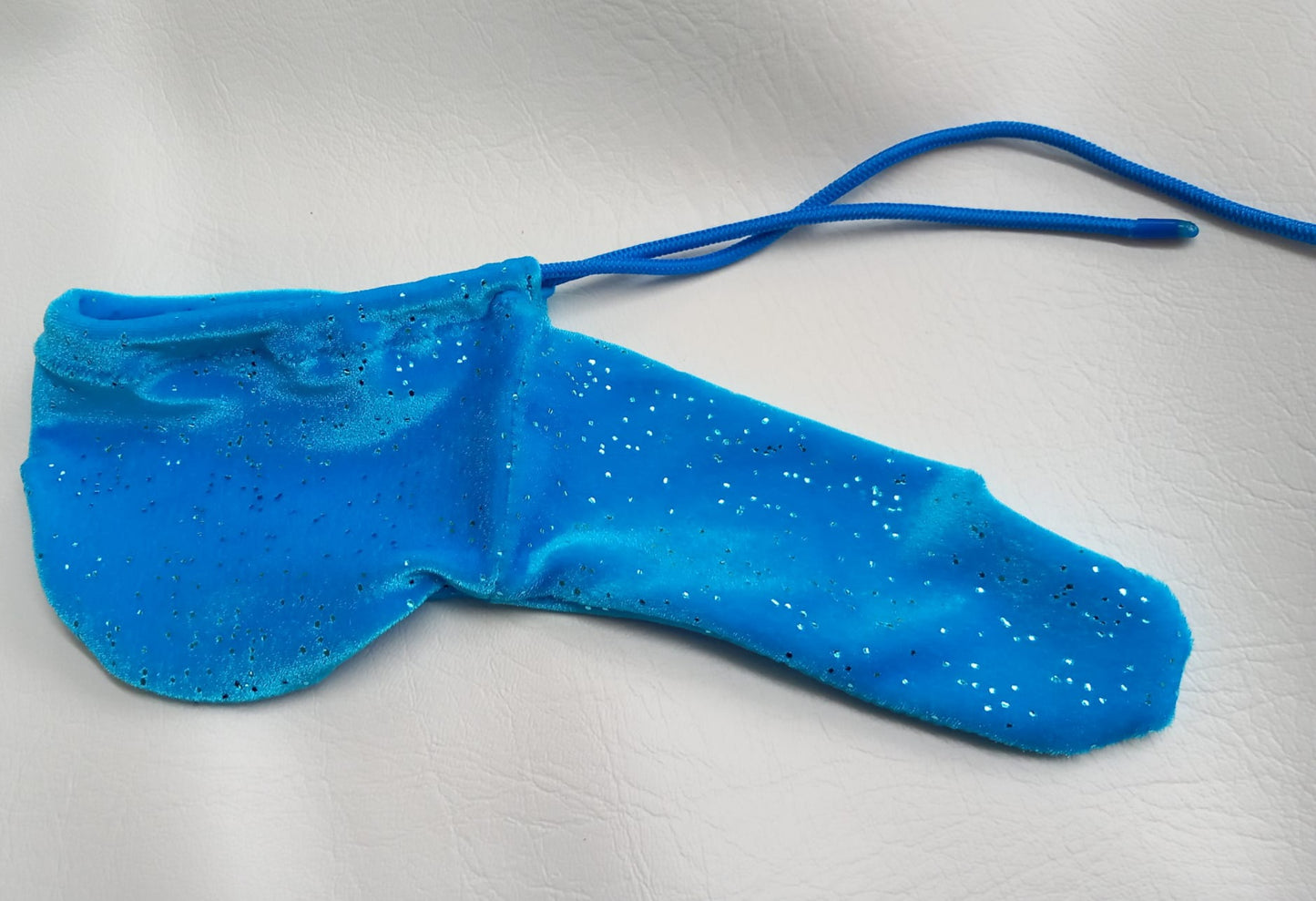 Penissocke, Lümmeltüte, Juwelensäckchen, türkis farbener Samt mit Glitter Onesleeve Willypyjama - SEXSENSE