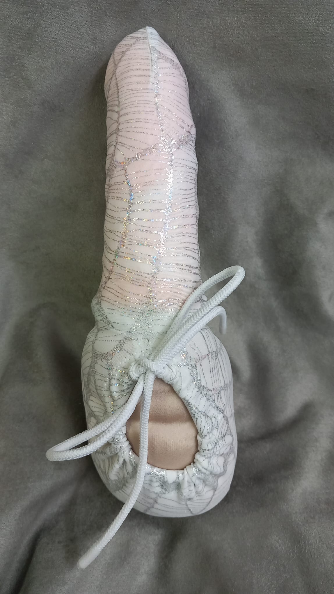 Penissocke Lümmeltüte Juwelensäckchen weiß mit Silber Hologramm Sackhalter Willy - Pyjama - SEXSENSE
