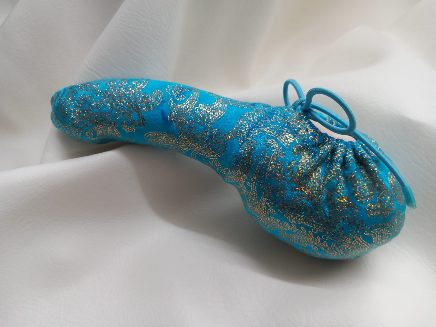 Penissocke Juwelensäckchen blauer Samt mit Gold Hodensack Eierwärmer Willy Pyjama - SEXSENSE