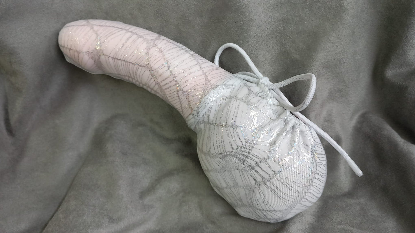 Penissocke Lümmeltüte Juwelensäckchen weiß mit Silber Hologramm Sackhalter Willy - Pyjama - SEXSENSE
