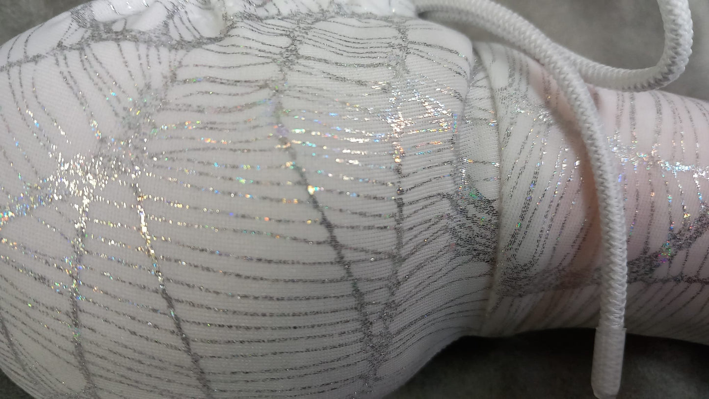 Penissocke Lümmeltüte Juwelensäckchen weiß mit Silber Hologramm Sackhalter Willy - Pyjama - SEXSENSE