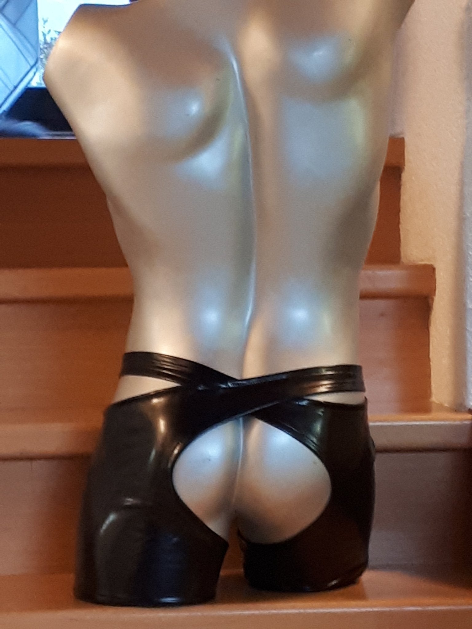 Herren Chaps Straps Stay Hip Harness ouvert Strumpfbänder elastisches Lederimitat sexy Dessous Fetisch - SEXSENSE