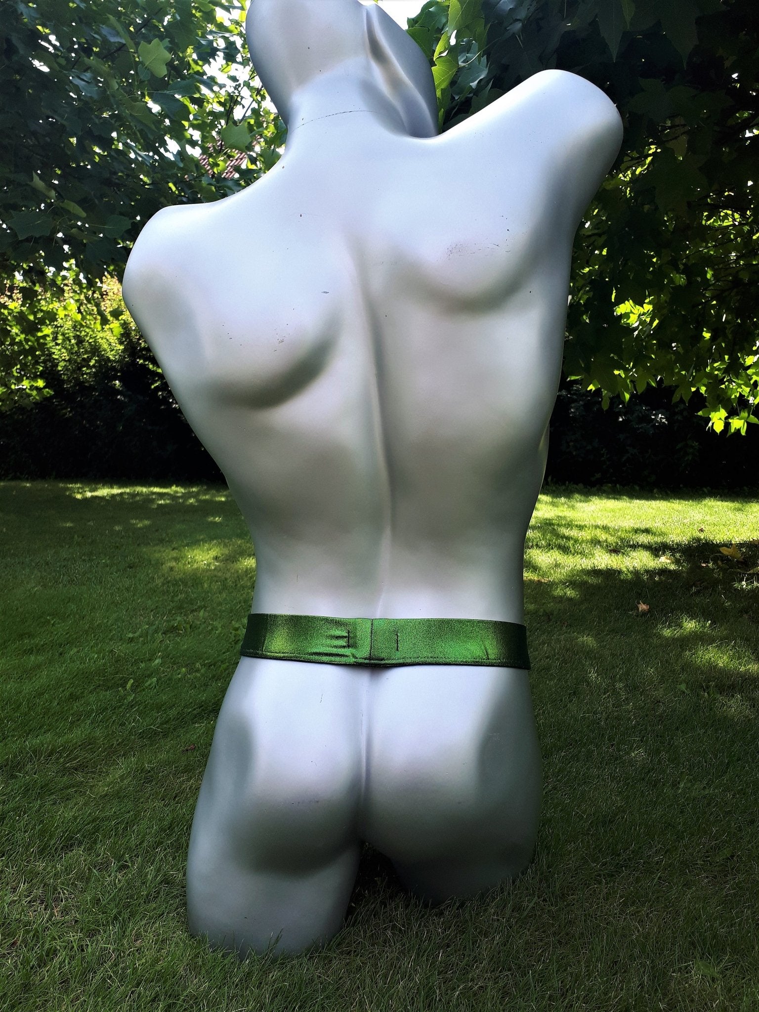 Thong fetisch ouvert Silikon Cockring Polos grün Metallic Spielhose open Butt Suspensorium Push Up - SEXSENSE