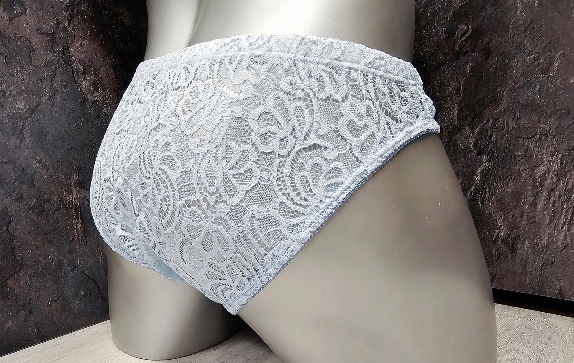 Herren Spitzen Slip Hipster Hellblau Femboy - SEXSENSE