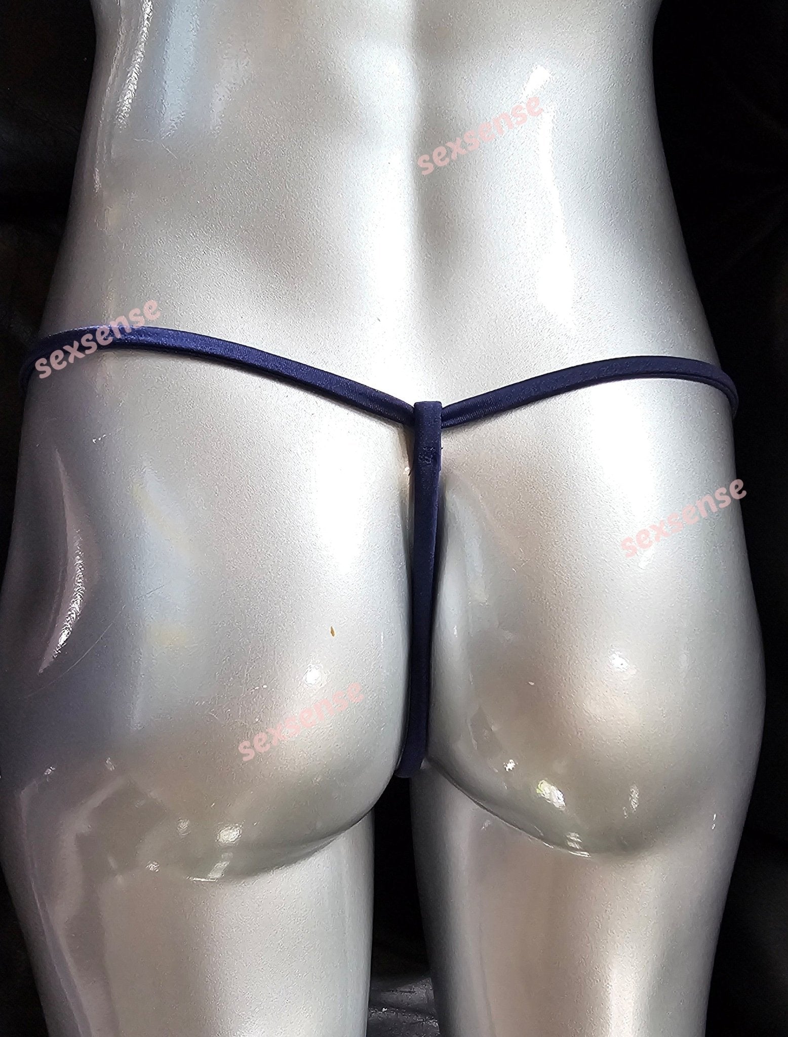 Stand - Up - String minimalistisch extrem elastisches Mesh dunkelblau - SEXSENSE