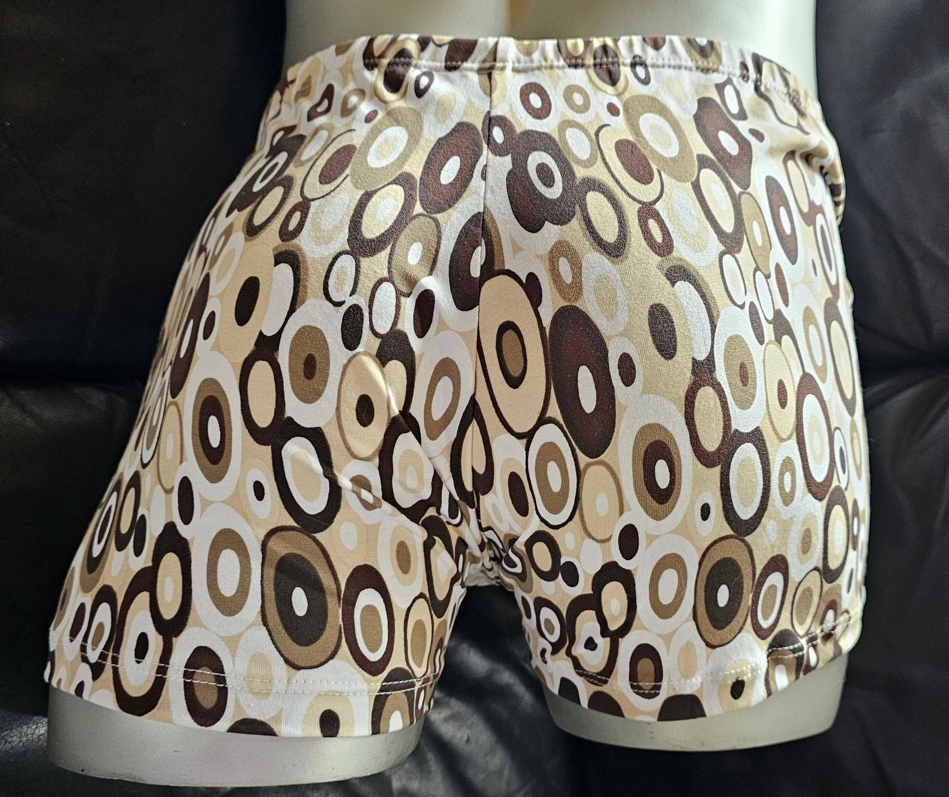 Boxershorts Herren Unterwäsche Schlafhose Unikat Retro - Design Modal/Viskose Jersey beige/braun - SEXSENSE