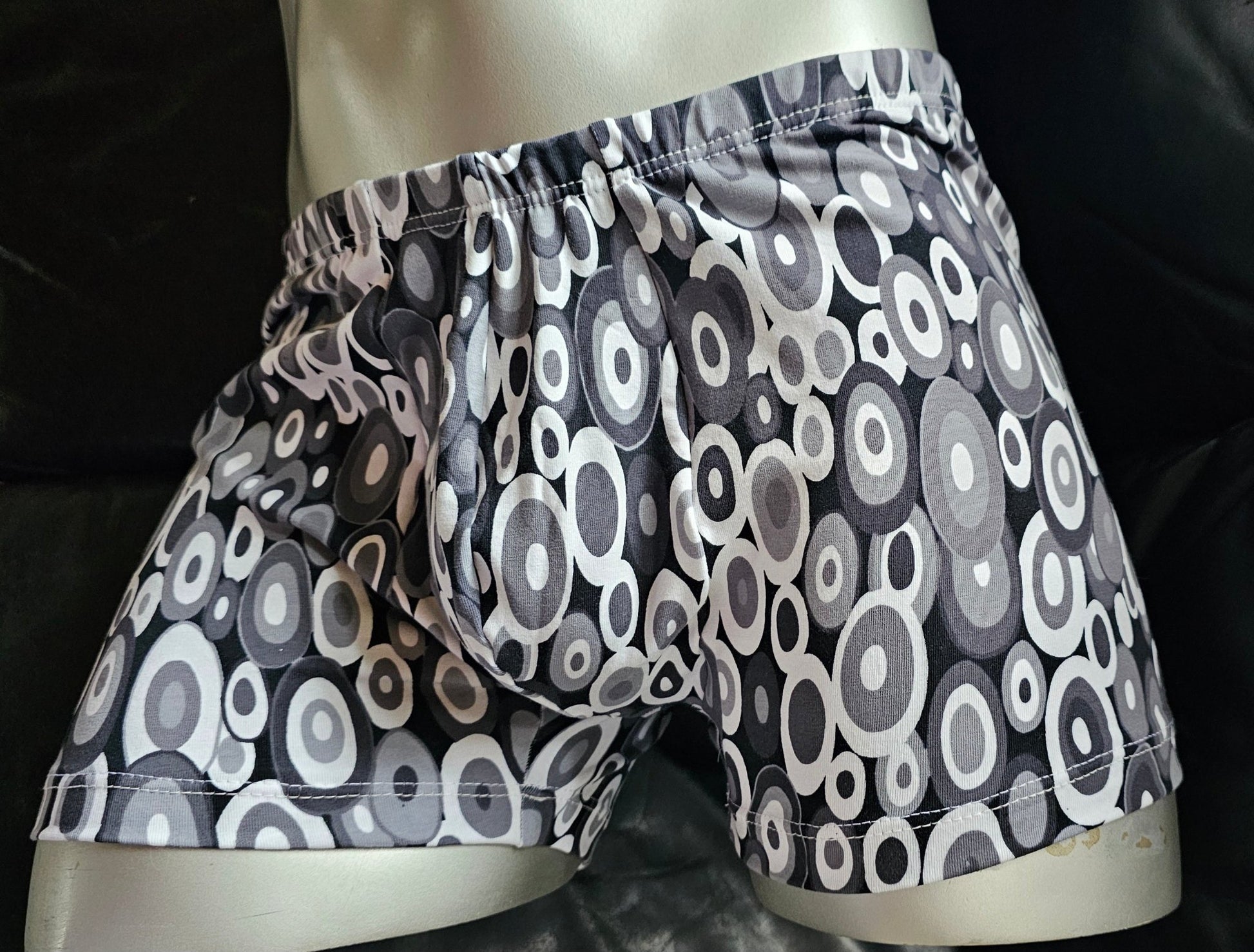 Boxershorts Herren Unterwäsche Schlafhose Unikat Retro - Design Modal/Viskose Jersey grau/schwarz - SEXSENSE
