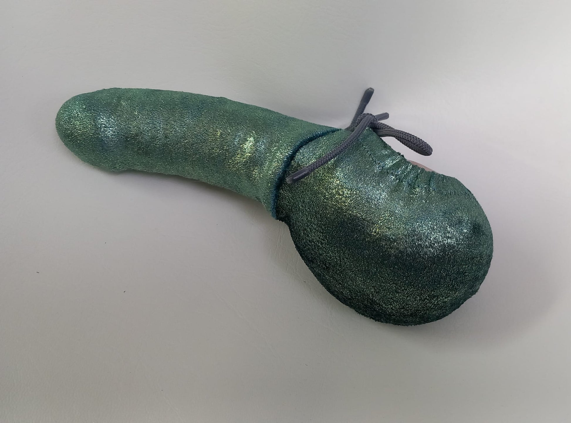 Penissocke, Lümmeltüte, Juwelensäckchen, grüner Samt mit metallic Effekt Hodensack Eierwärmer Willy Pyjama Sackhalter - SEXSENSE