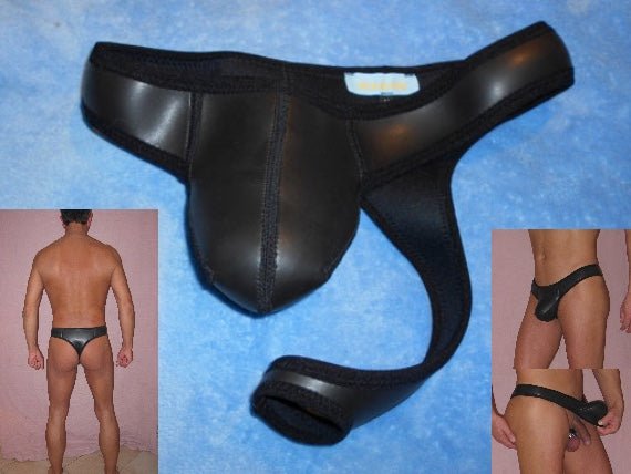 Neopren 3mm Glatthaut Sharkskin Lasso - String G - String Gay Kinky Harness - SEXSENSE