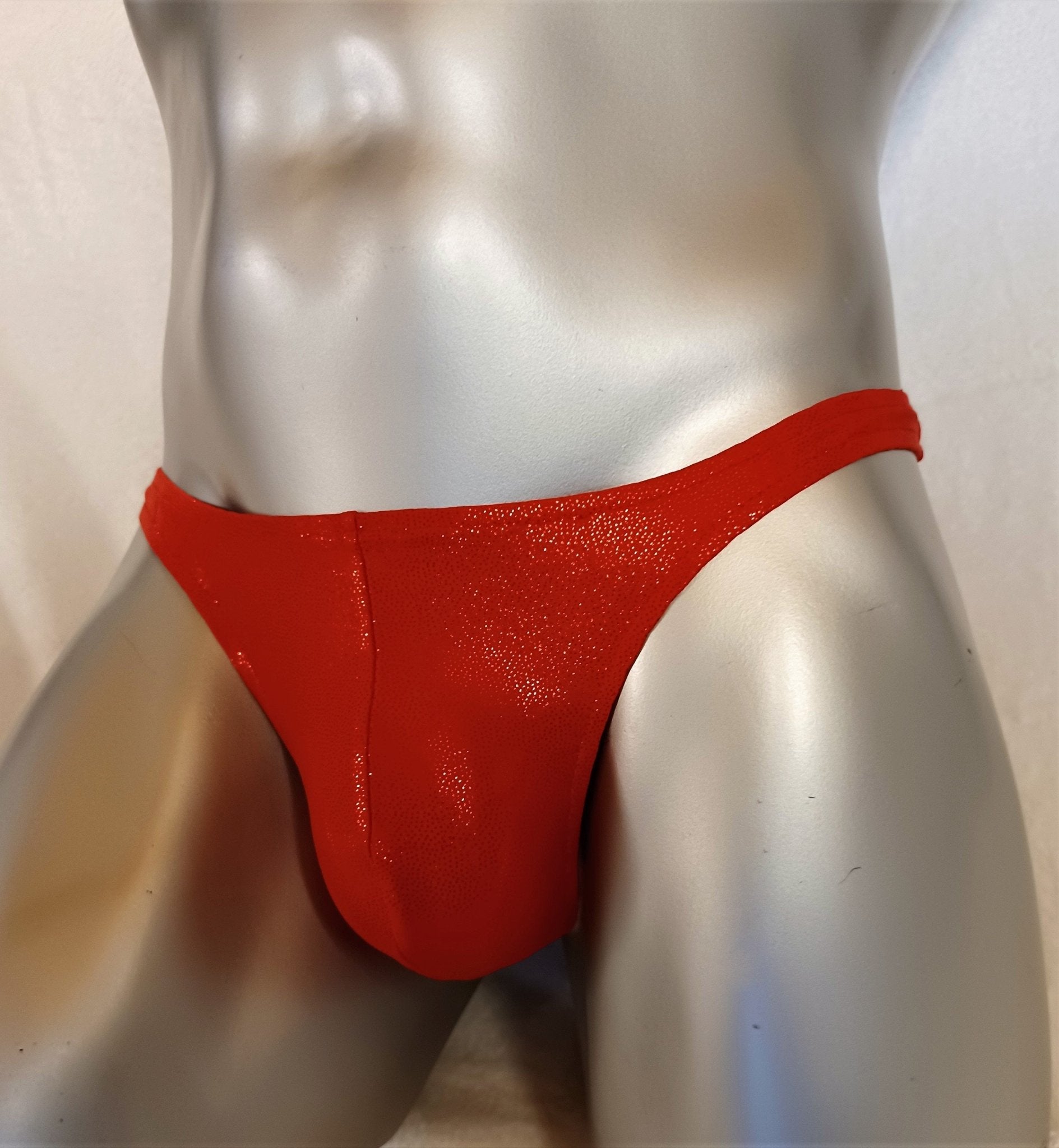 String Herren Badehose rot Metallic minimalistisch - SEXSENSE