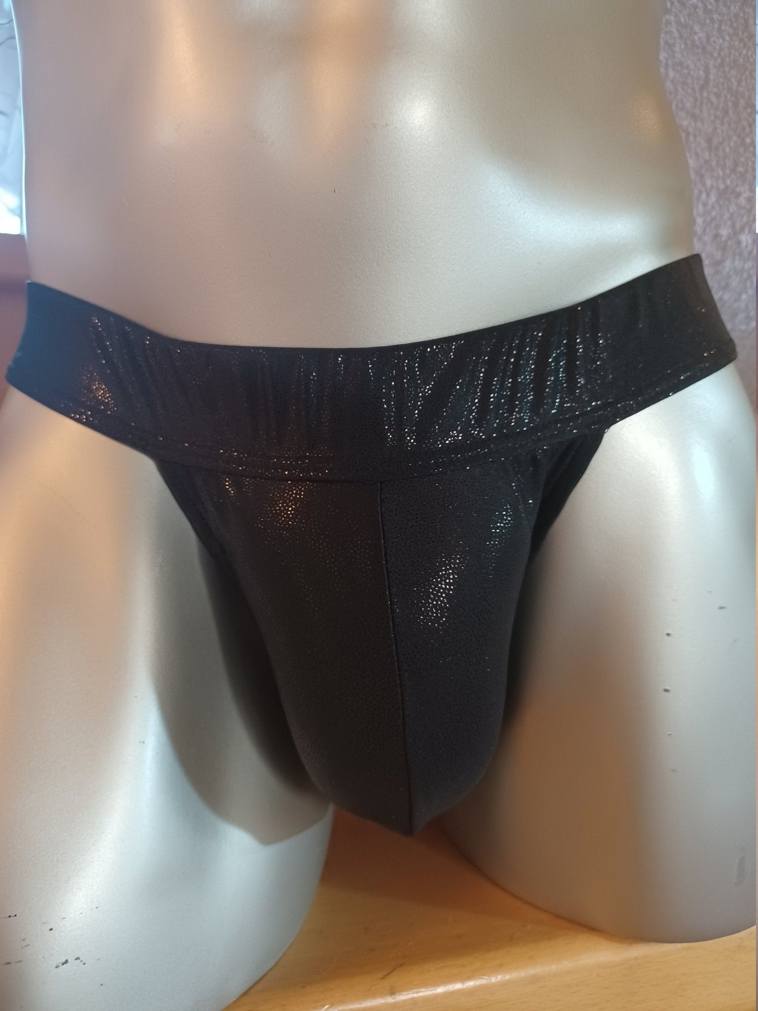 Thong fetisch ouvert Silikon Cockring Polos schwarz wetlook Spielhose open Butt Suspensorium Push Up - SEXSENSE