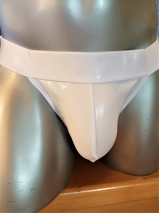 Thong fetisch ouvert Silikon Cockring Clubwear weiß wetlook Unikat Badehose Gr. M, Suspensorium Push Up - SEXSENSE