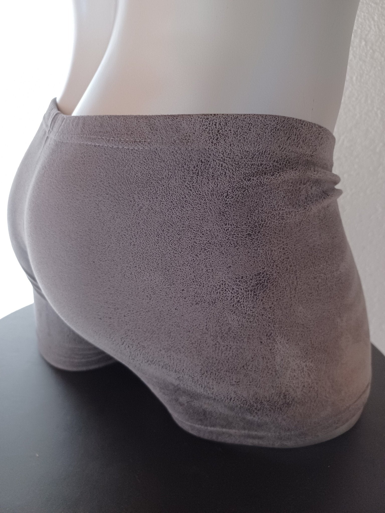 Wasch - Leder Boxer - Shorts Suede Badeshorts elastisches Antikleder grau - SEXSENSE