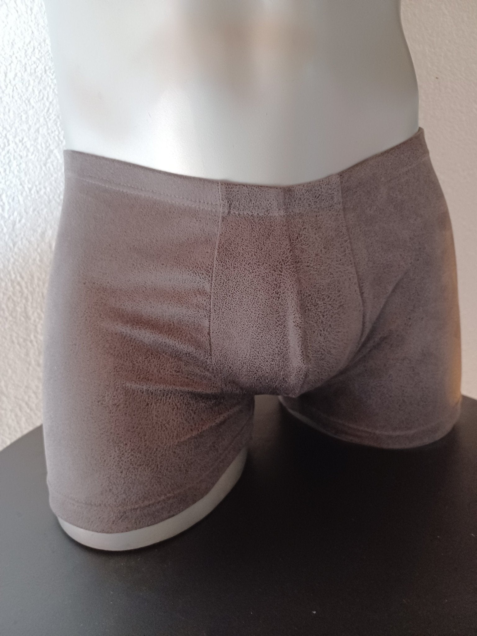 Wasch - Leder Boxer - Shorts Suede Badeshorts elastisches Antikleder grau - SEXSENSE