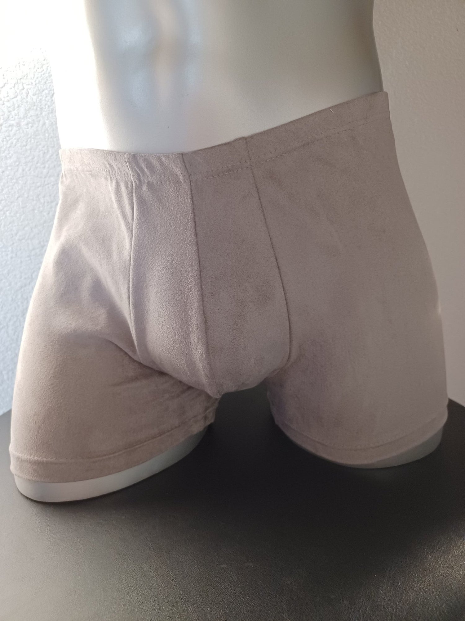 Wasch - Leder Boxershorts Suede elastische Badeshorts in hellgrau - SEXSENSE