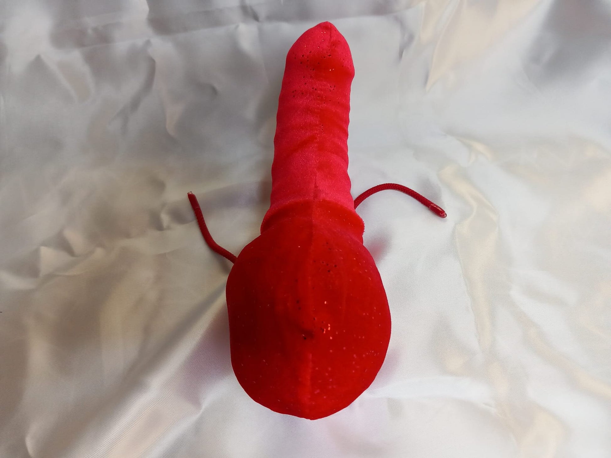 Penissocke, Lümmeltüte, Juwelensäckchen, Ferrari roter Samt Hodensack Beutel elastische Lycra mit Glitter - SEXSENSE