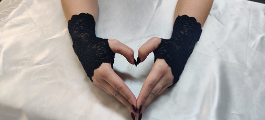 Stulpen Pulswärmer Spitze elastisch weich transparent Damen Hand Daumenloch - SEXSENSE