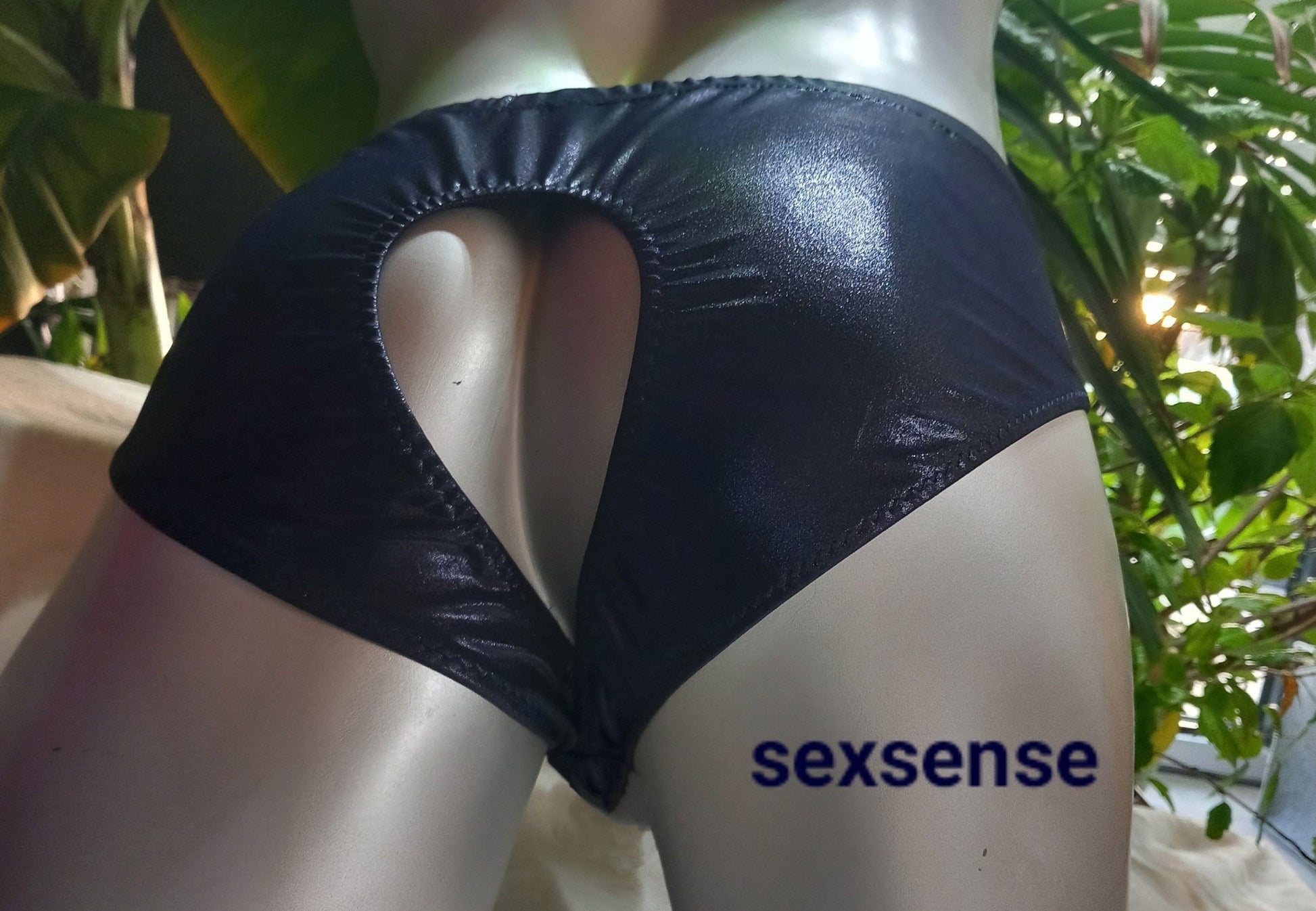 Slip Hipster open Butt Po offen Reizwäsche ouvert Herren metallic Lycra Dessous Unterwäsche Lingerie Gay Spielzeug adult - SEXSENSE