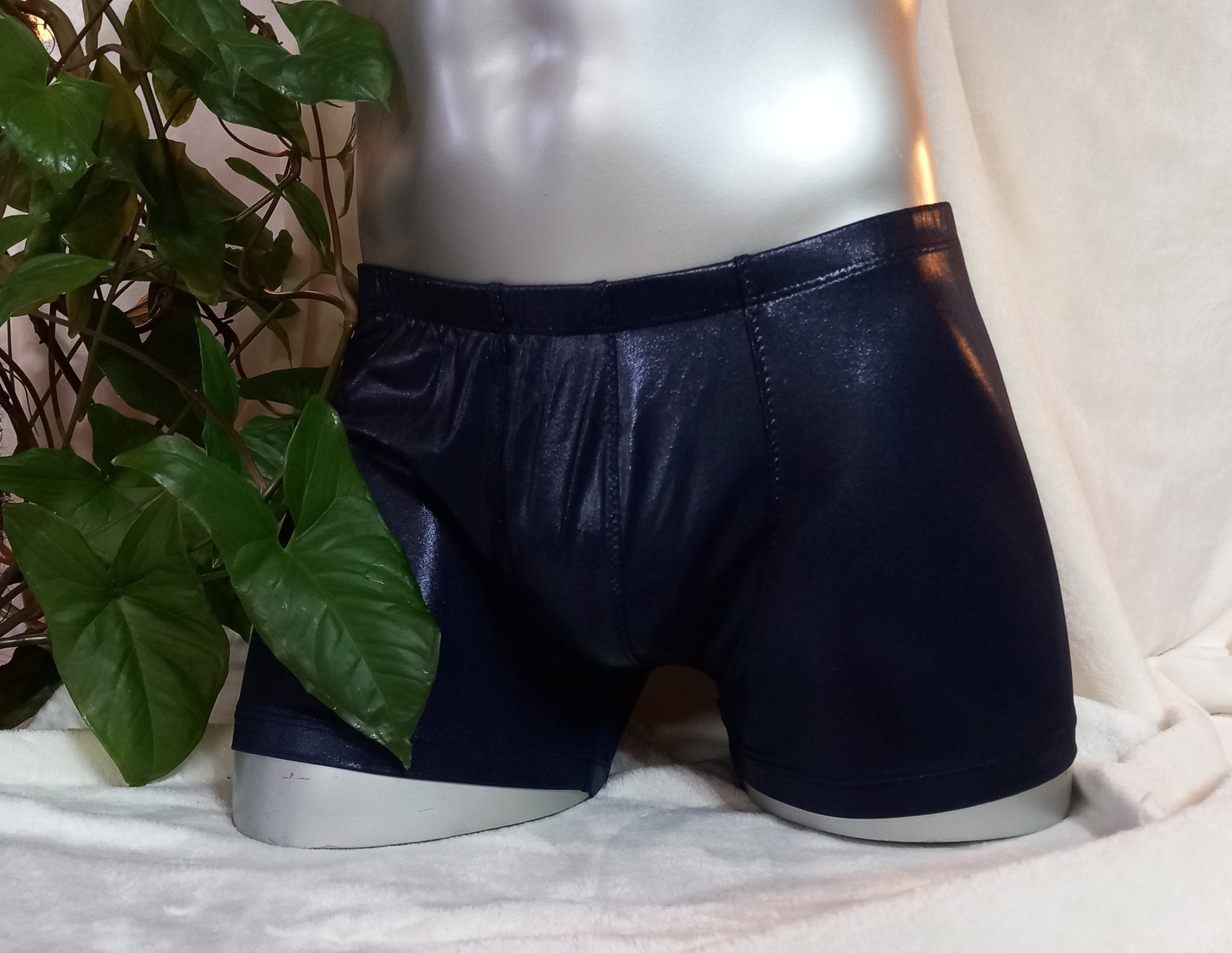 Badehose Boxershorts dunkelblau Metallic Geschenk Männer Homme Man Male Boy elastischer Lycra - SEXSENSE
