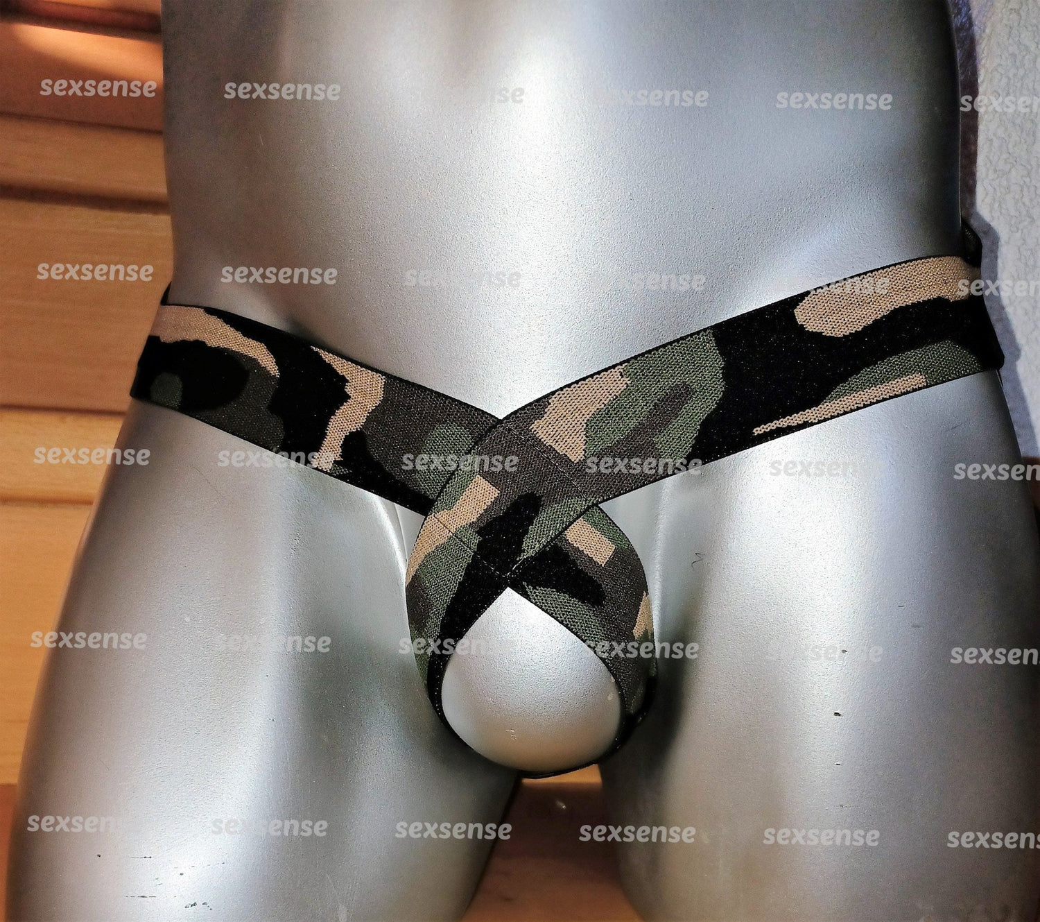 Sling Thong Camouflage Jockstrap ouvert Push Up Slip armeefarben camouflage - SEXSENSE