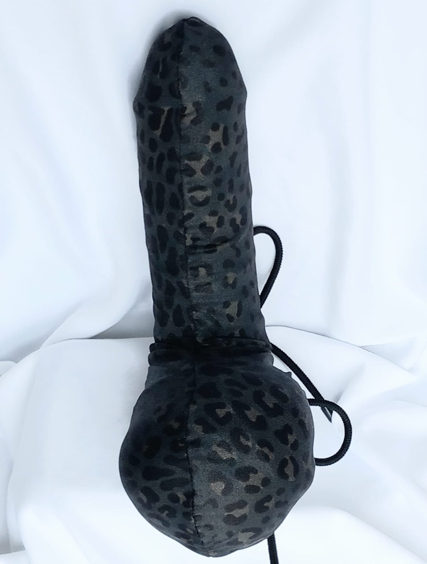 Penissocke Lümmeltüte Juwelensäckchen grau/ schwarz Leo Hodensack Onesleeve elastischer Lycra - SEXSENSE