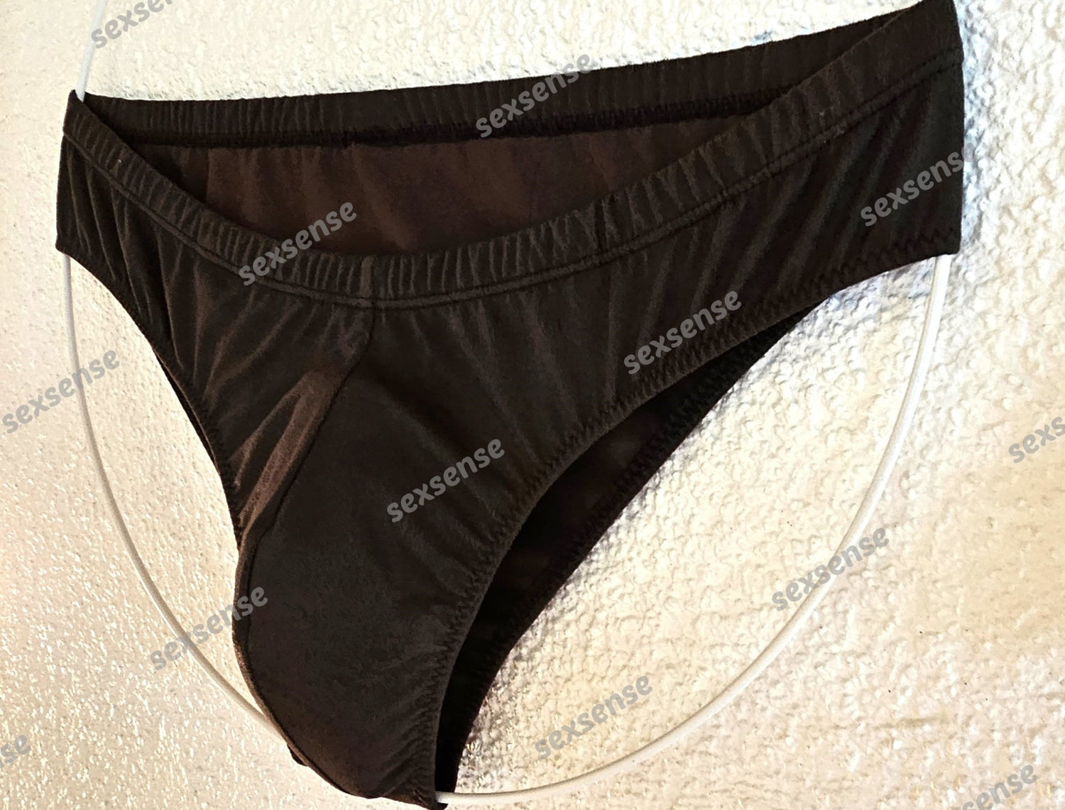 Badehose Slip Wasch - Leder Suede Herren elastisches Antikleder braun - SEXSENSE