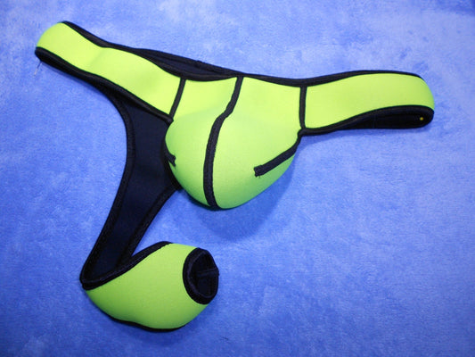 Lasso-G-String aus 3mm Neopren in Neongelb sexy kinky Harness ein echtes Gay Toy