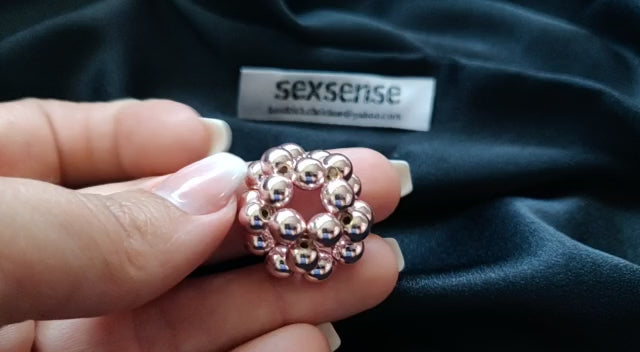 Klitoris Stimulator Clit-Drops  Massage Halbkugel aus Hämatit Perlen in Silber